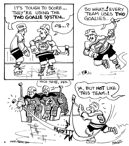 two goalies in the net